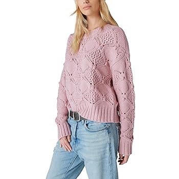 Lucky Brand Women's Open Stitch Pullover Sweater at Amazon